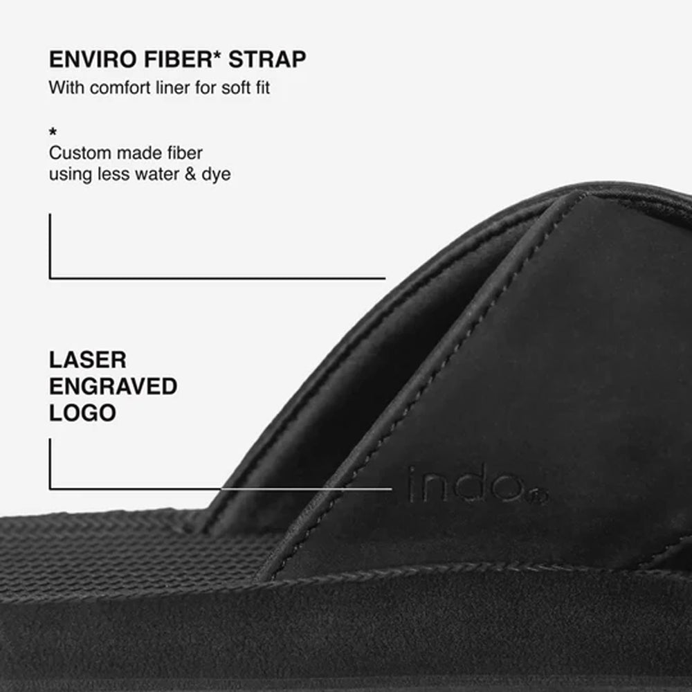 Indosole - Mens Sandals - ESSNTLS Cross - Black