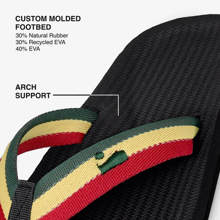 Indosole - Mens Flip Flops - Easy Living - Reggae
