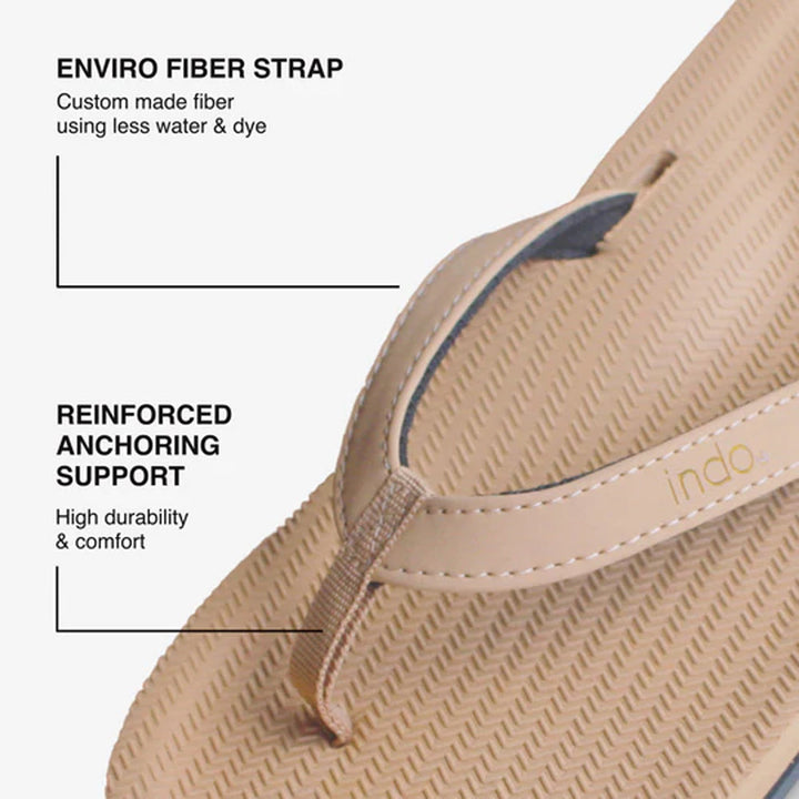 Indosole - Womens Flip Flops - ESSNTLS - Soil Light