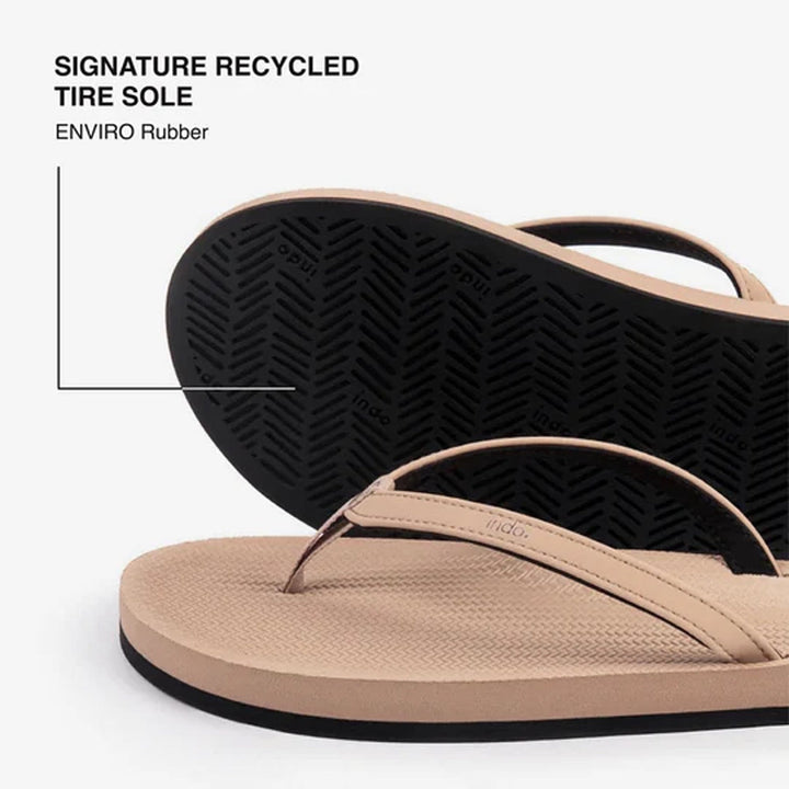 Indosole - Womens Flip Flops - ESSNTLS - Soil Light