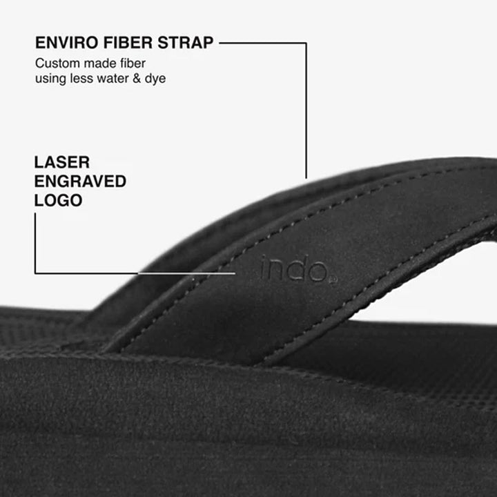 Indosole - Womens Flip Flops - Platform - Black