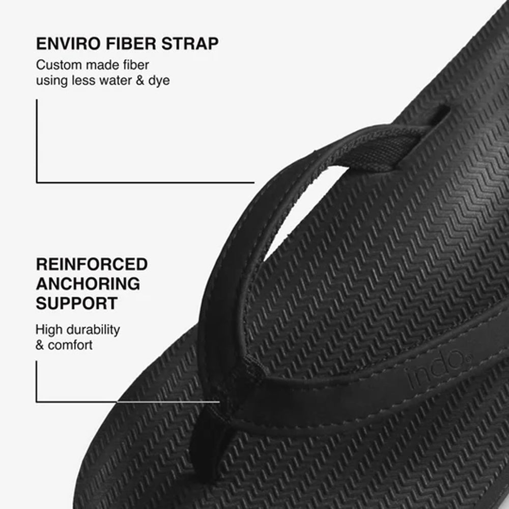 Indosole - Womens Flip Flops - ESSNTLS - Black