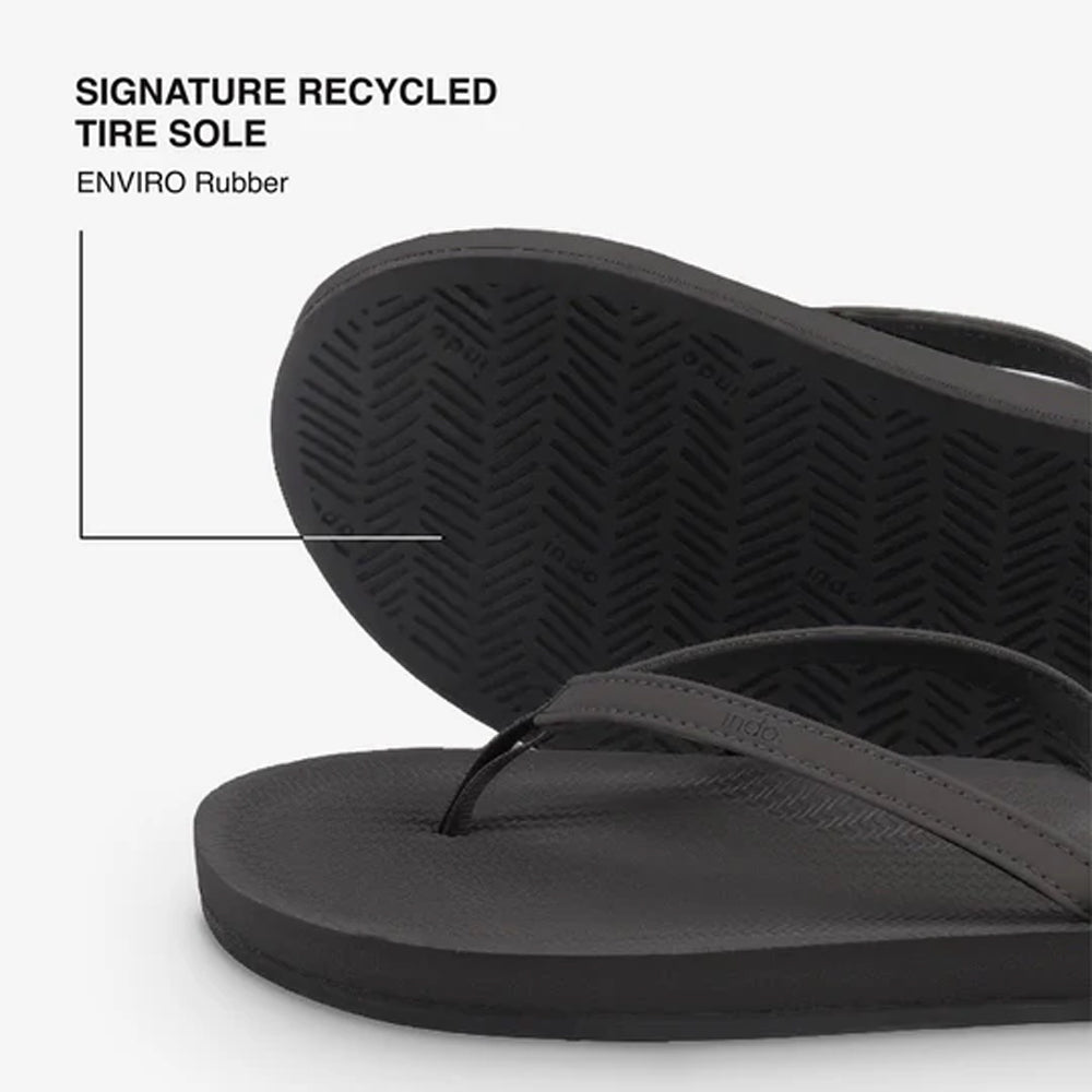 Indosole - Womens Flip Flops - ESSNTLS - Black