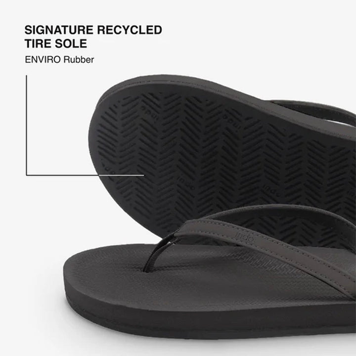 Indosole - Womens Flip Flops - ESSNTLS - Black