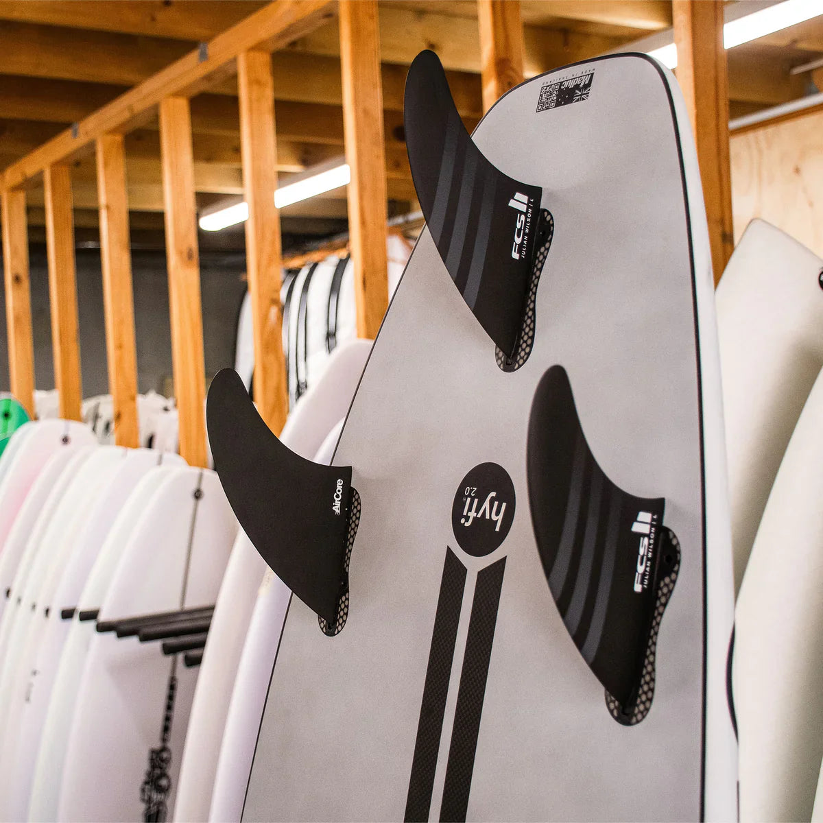 FCS II Julian Wilson PC AirCore Tri Fin Set - Black | Fins | FCS