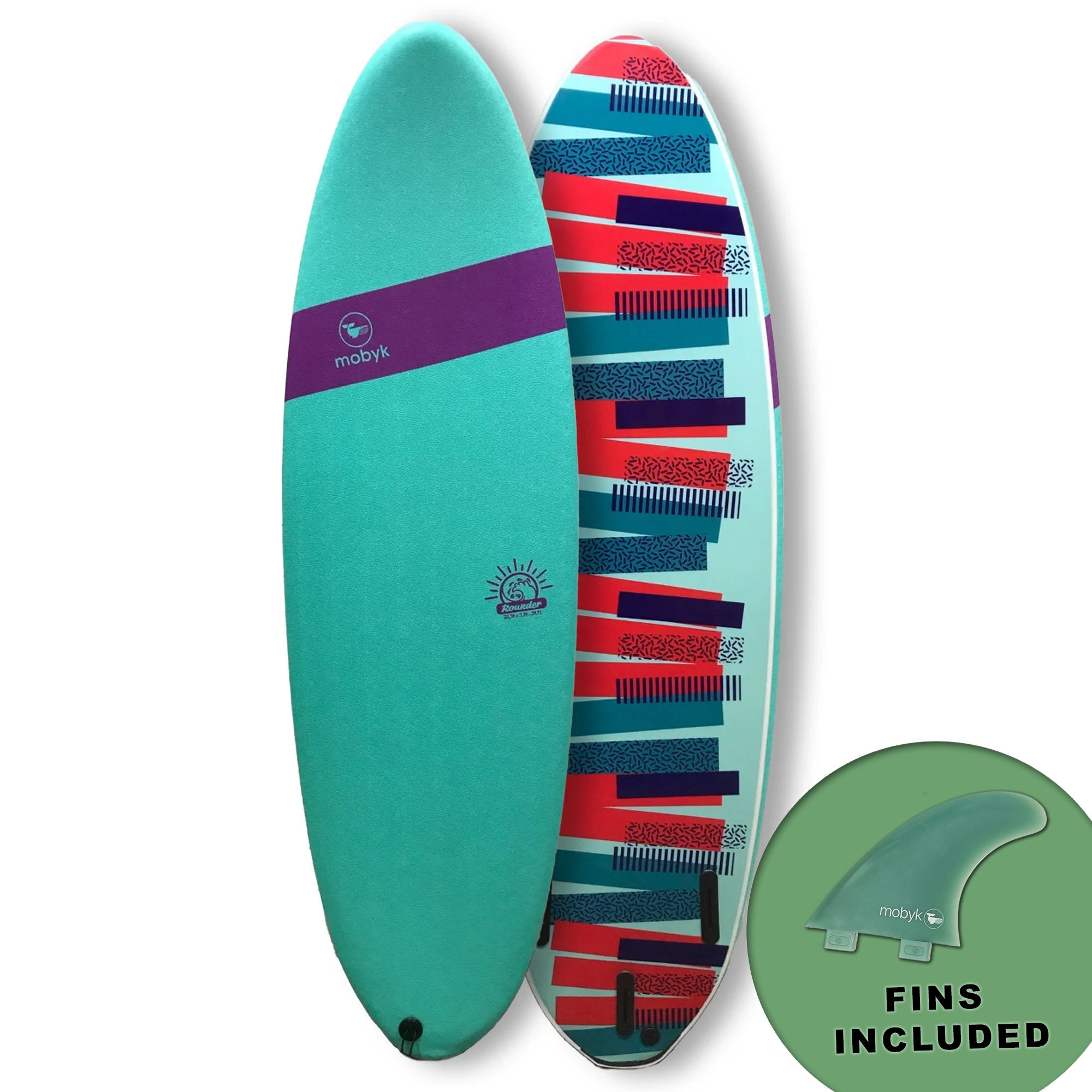 Mobyk 6'4 Rounder Softboard - Turquoise | Surfboards | Mobyk