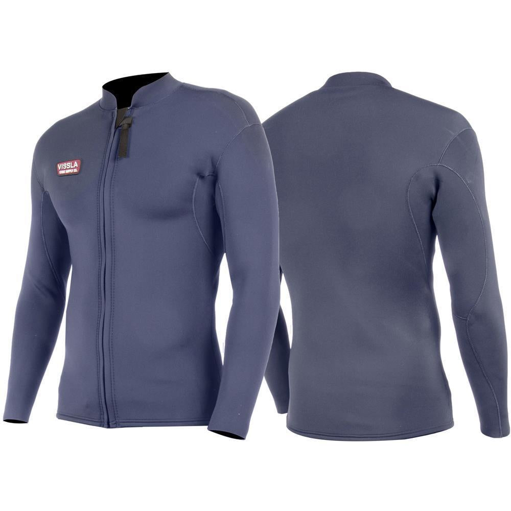Vissla Solid Sets 2mm Front Zip L/S Wetsuit Jacket - Dark Naval