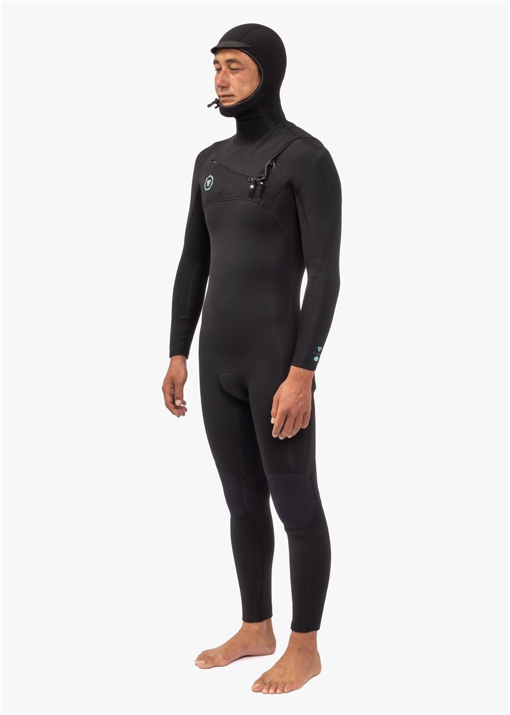 Vissla 7 Seas 4-3 Hooded Chest Zip Full Wetsuit - Black