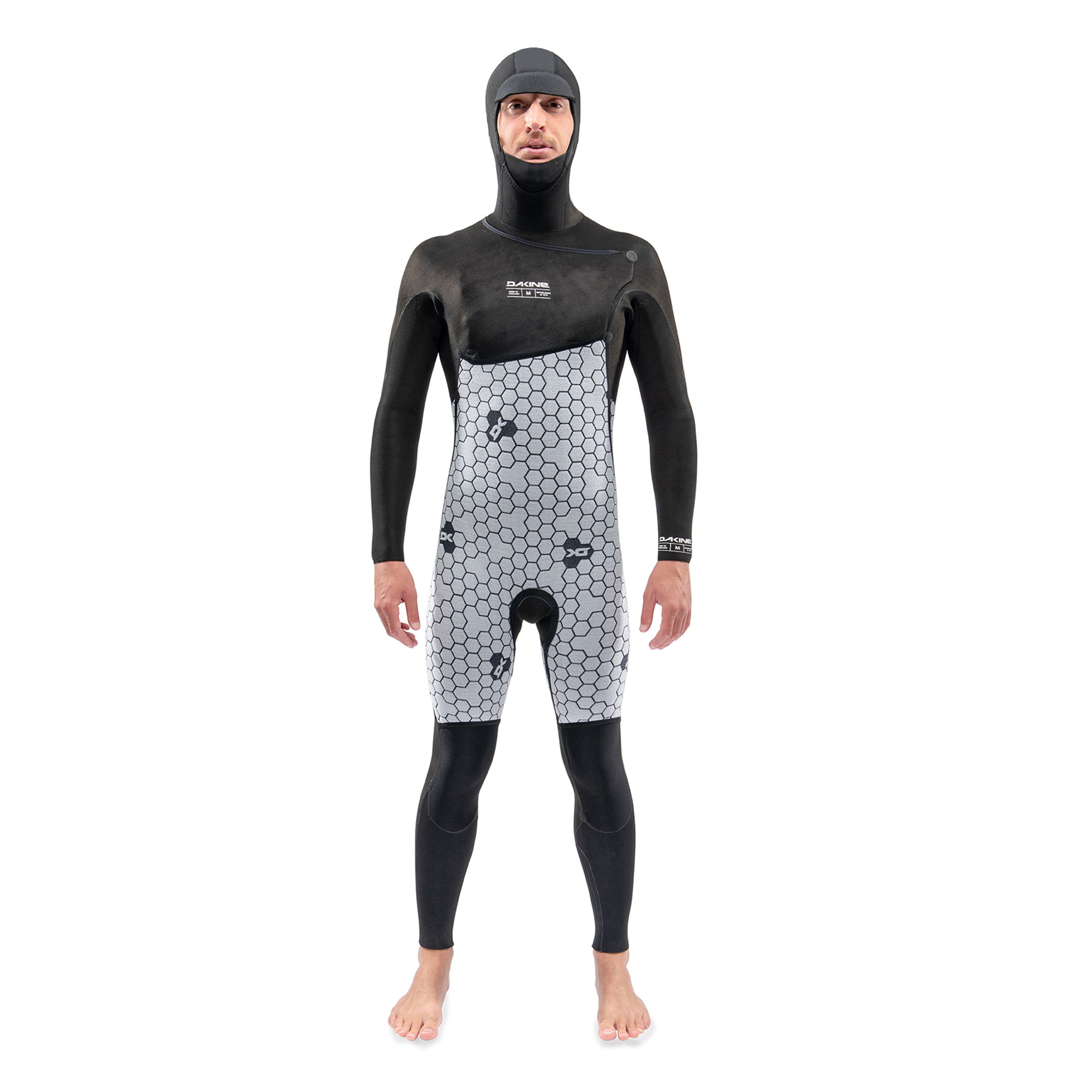 Dakine Mens Mission Chest Zip Hooded 6/5/4mm Full Wetsuit (Black) | Wetsuits | Dakine