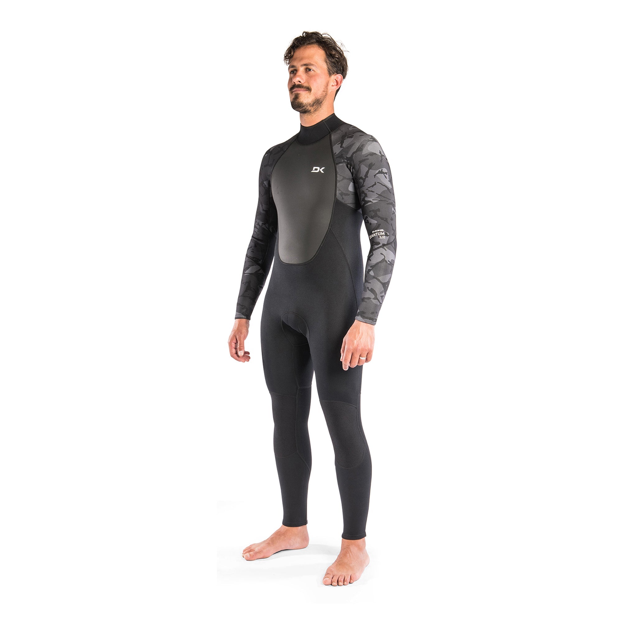 Dakine Mens Quantum Back Zip 3/2mm GBS Full Wetsuit (Black Camo / White) | Wetsuits | Dakine