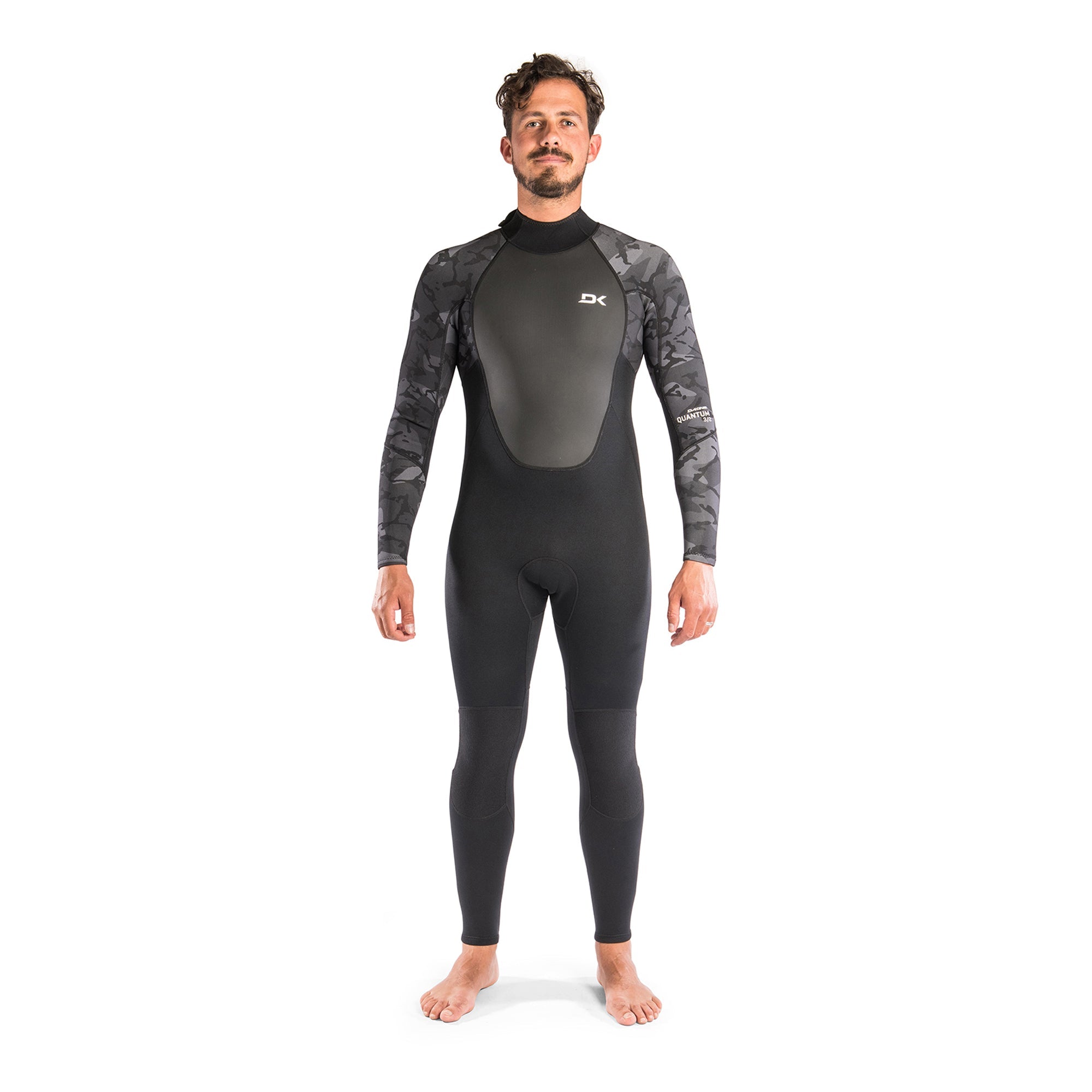 Dakine Mens Quantum Back Zip 3/2mm GBS Full Wetsuit (Black Camo / White) | Wetsuits | Dakine