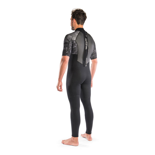 Dakine Mens Quantum Back Zip 2/2mm F/L Short Sleeved Full Wetsuit (Black Camo / White)