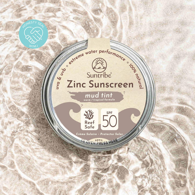 Suntribe Face & Sport Zinc Sunscreen 45g Tin - SPF 50 (Mud Tint)