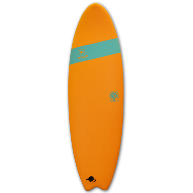 Mobyk 6'0 Quad Fish Softboard - Pilsner Orange