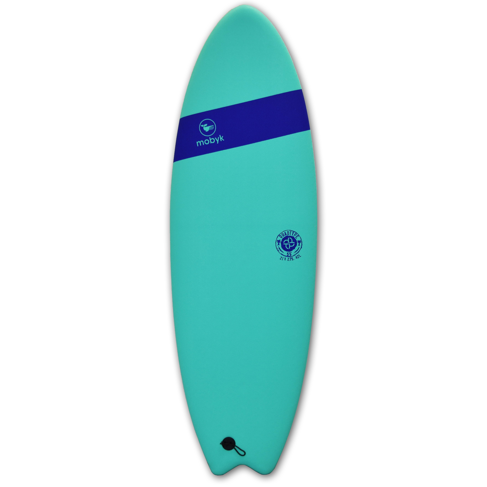 Mobyk 5'6 Quad Fish Softboard - Turquoise | Surfboards | Mobyk