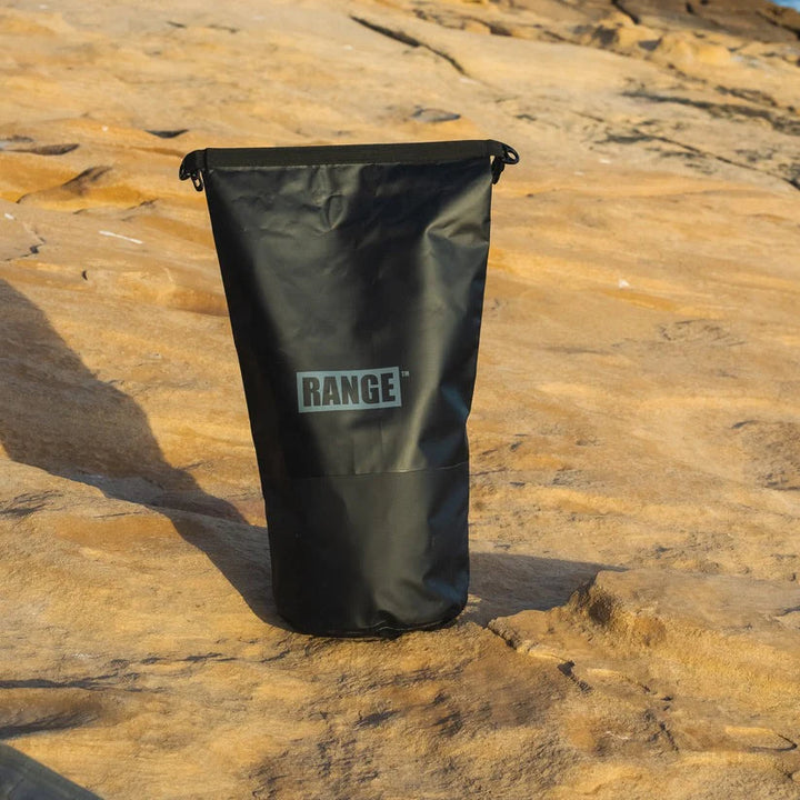 Range Drybag on a rock