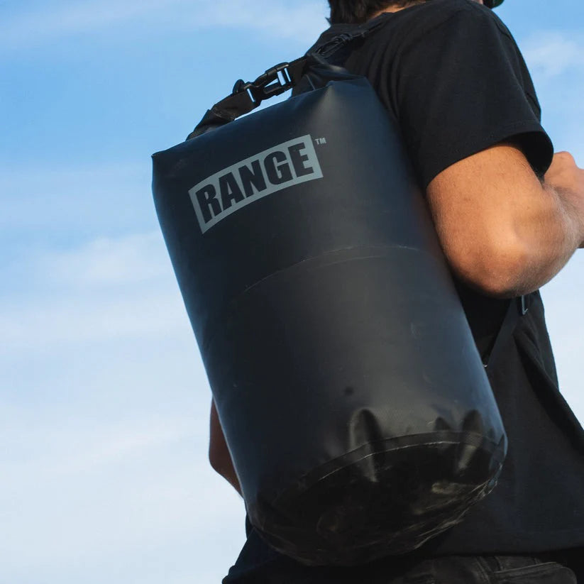 Range Drybag carried on back