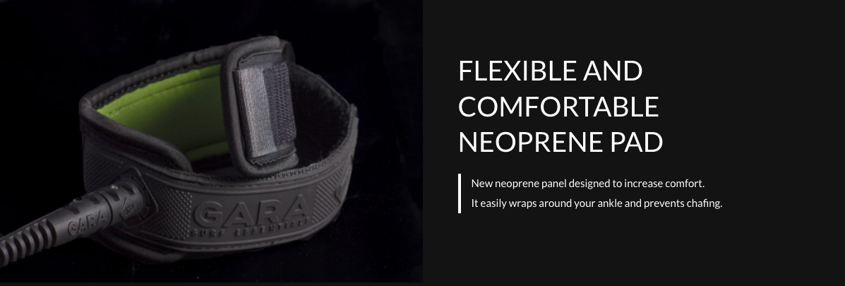Gara Regular Surf Leash - Black | Leashes | Gara