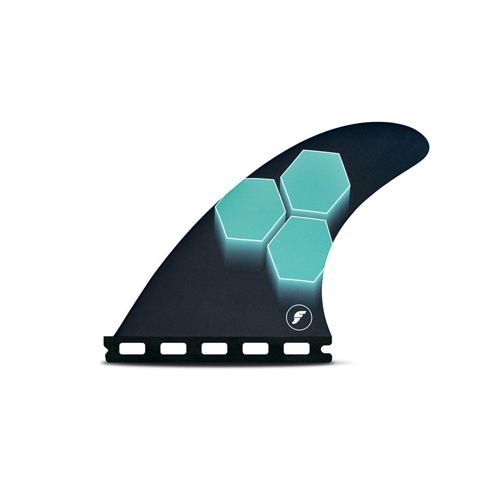 Futures FAM1 Honeycomb Tri Fin Set Medium - Teal / Navy | Fins | Futures