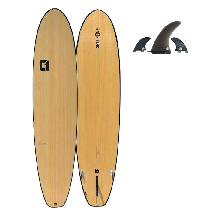 8ft Bamboo Squash Tail Mini Mal Surfboard | Circle One