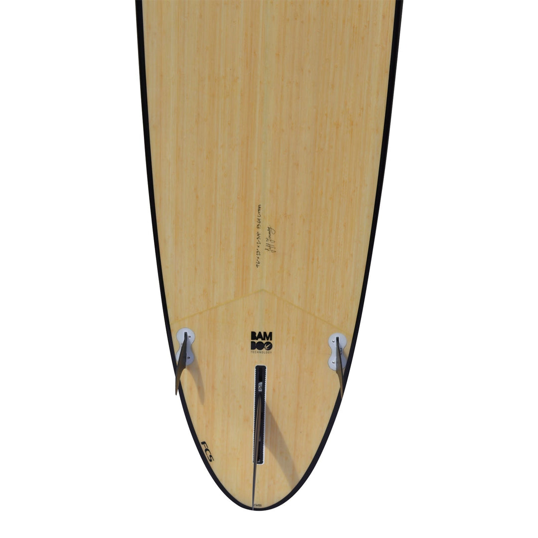 9ft 6 Bamboo Round Pin Tail Longboard Surfboard | Circle One