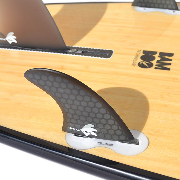 9ft 6 Bamboo Round Pin Tail Longboard Surfboard | Circle One
