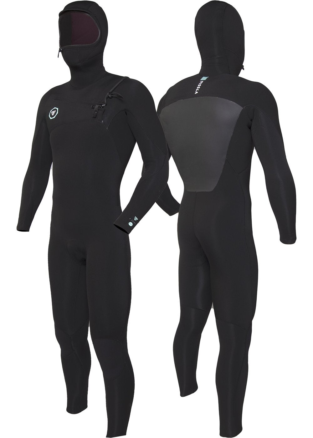 Vissla 7 Seas 4-3 Hooded Chest Zip Full Wetsuit - Black