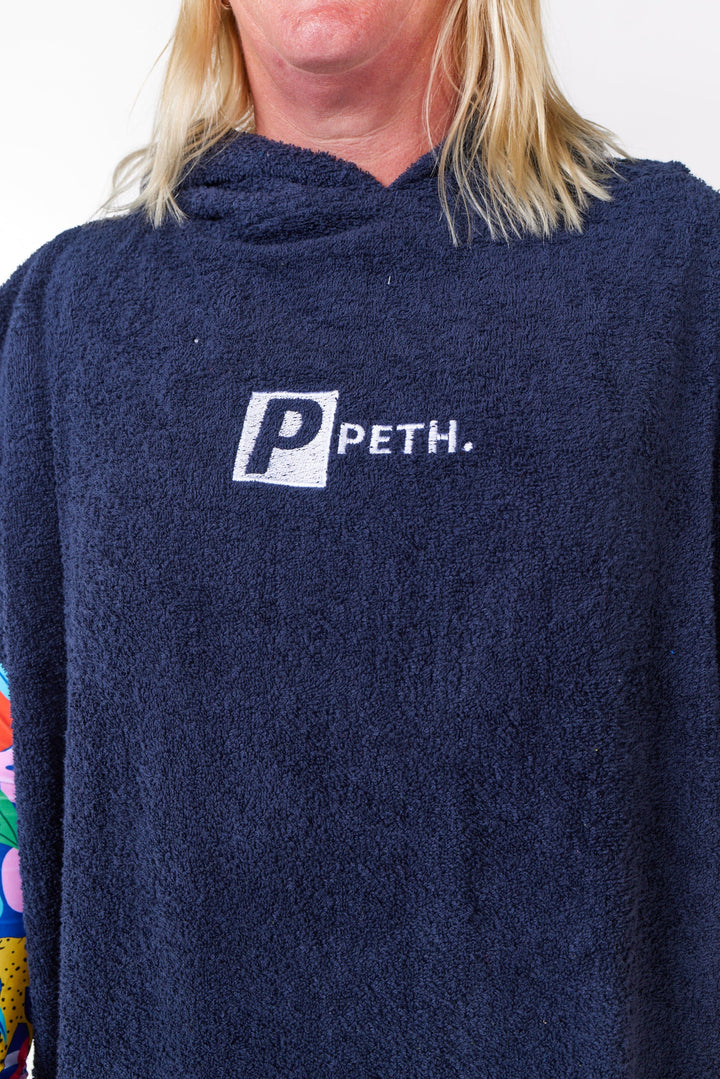 Premium Cotton Towel Changing Robe | Navy Blue