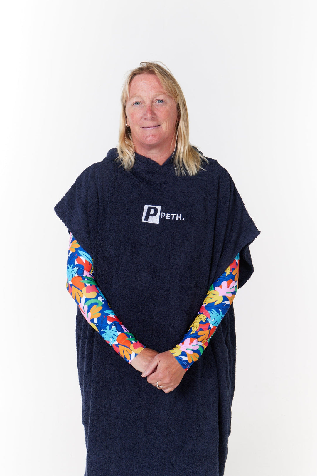 Premium Cotton Towel Changing Robe | Navy Blue