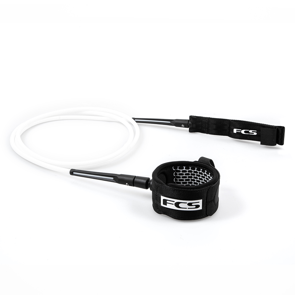 FCS All Round Essential Leash - White/Black | Leashes | FCS