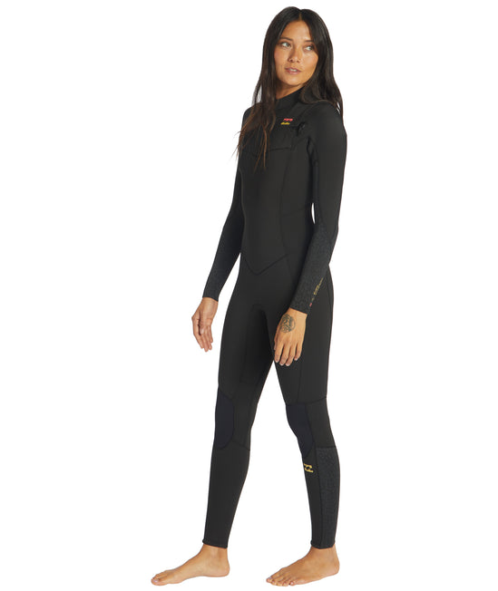 Billabong Womens 403 Synergy Chest Zip Full Wetsuit (Wild Black)