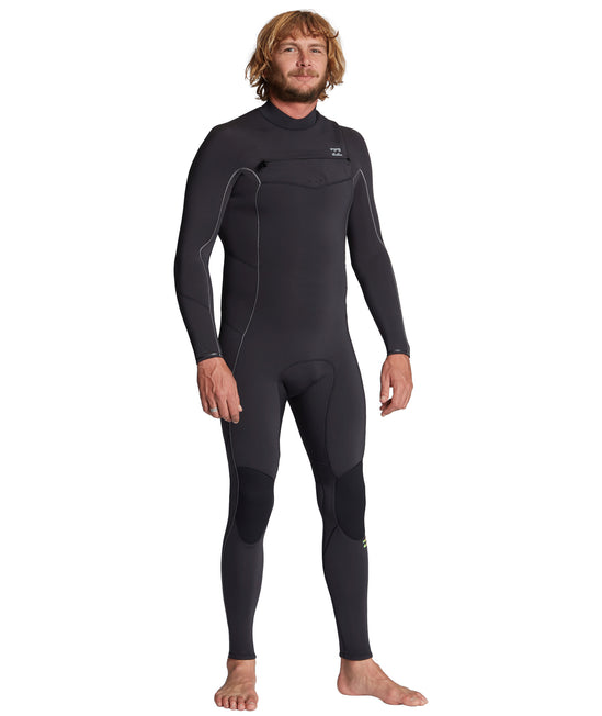 Billabong Mens 403 Absolute Chest Zip Full GBS Wetsuit (Black Fade)