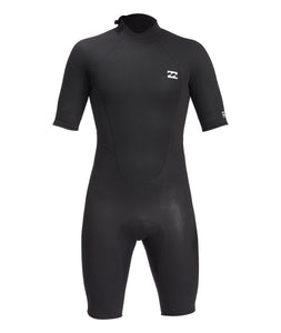 Billabong Mens 202 Intruder Back Zip Shorty Wetsuit (Black)