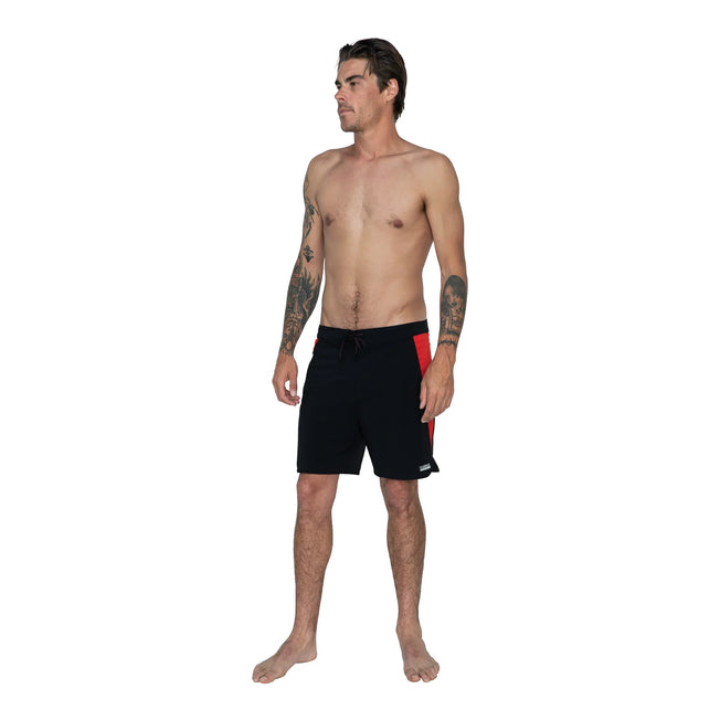 Florence Burgee Boardshort - Black Racing Red