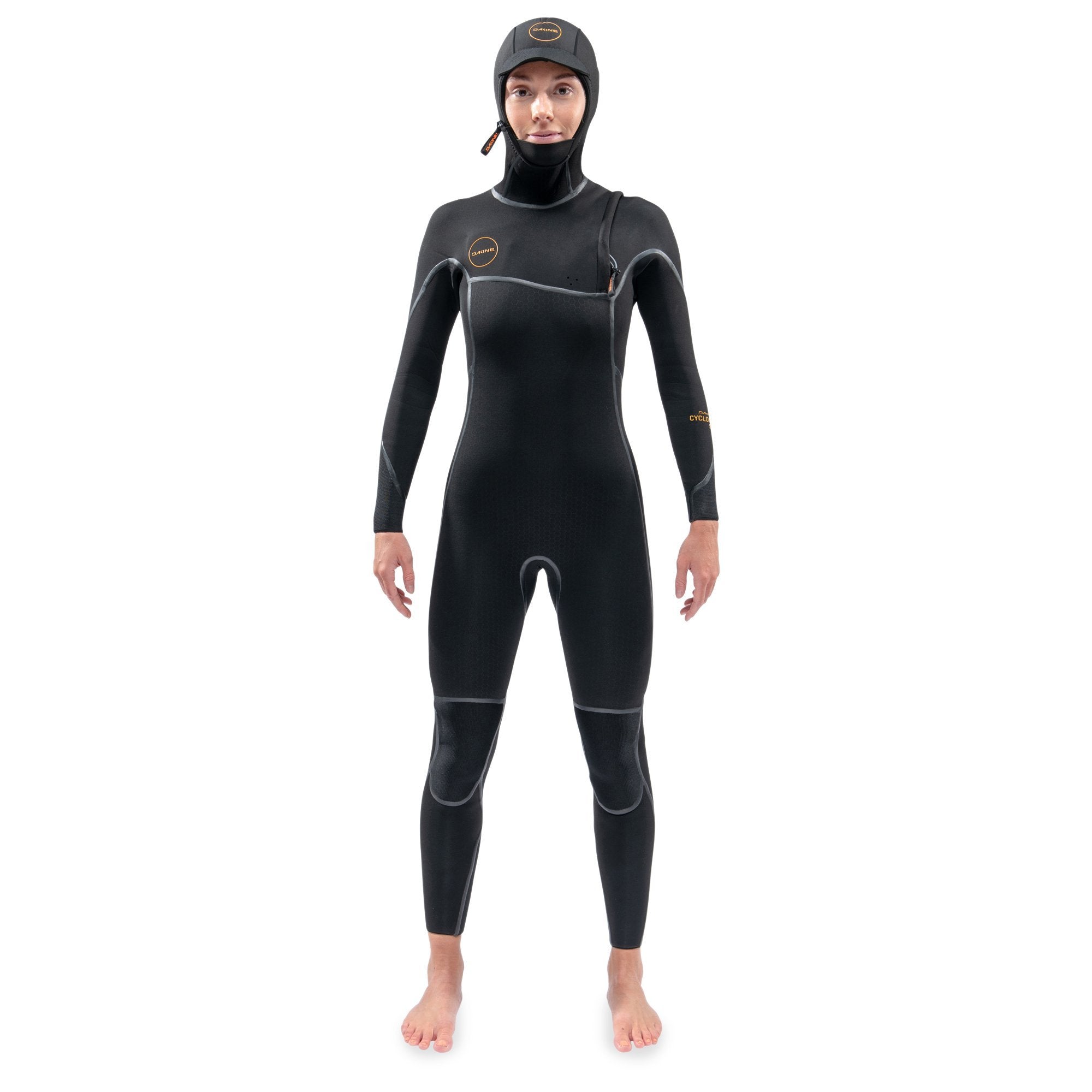 Dakine 2021 Womens Cyclone Zip Free Hooded 5/4 (Black) | Wetsuits | Dakine