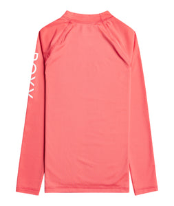 Roxy Whole Hearted LS Junior Rash Vest - Sun Kissed Coral