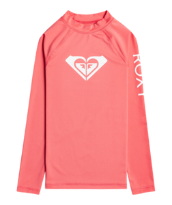 Roxy Whole Hearted LS Junior Rash Vest - Sun Kissed Coral