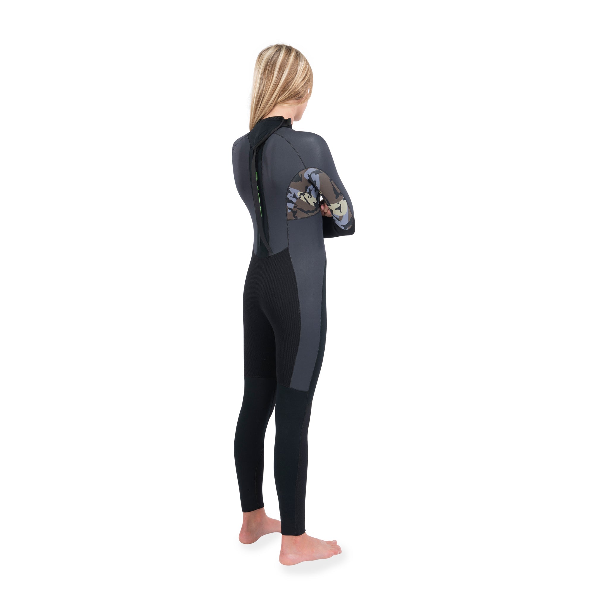 Dakine Kids Ranger Surf Hybrid Back Zip 3/2 (Black / Green) | Wetsuits | Dakine