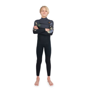 Dakine Kids Ranger Surf Hybrid Chest Zip 5/4/3 (Black / Green)