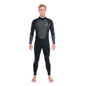Dakine Mens Quantum Back Zip Full Suit 3/2 F/L (Black / Grey)