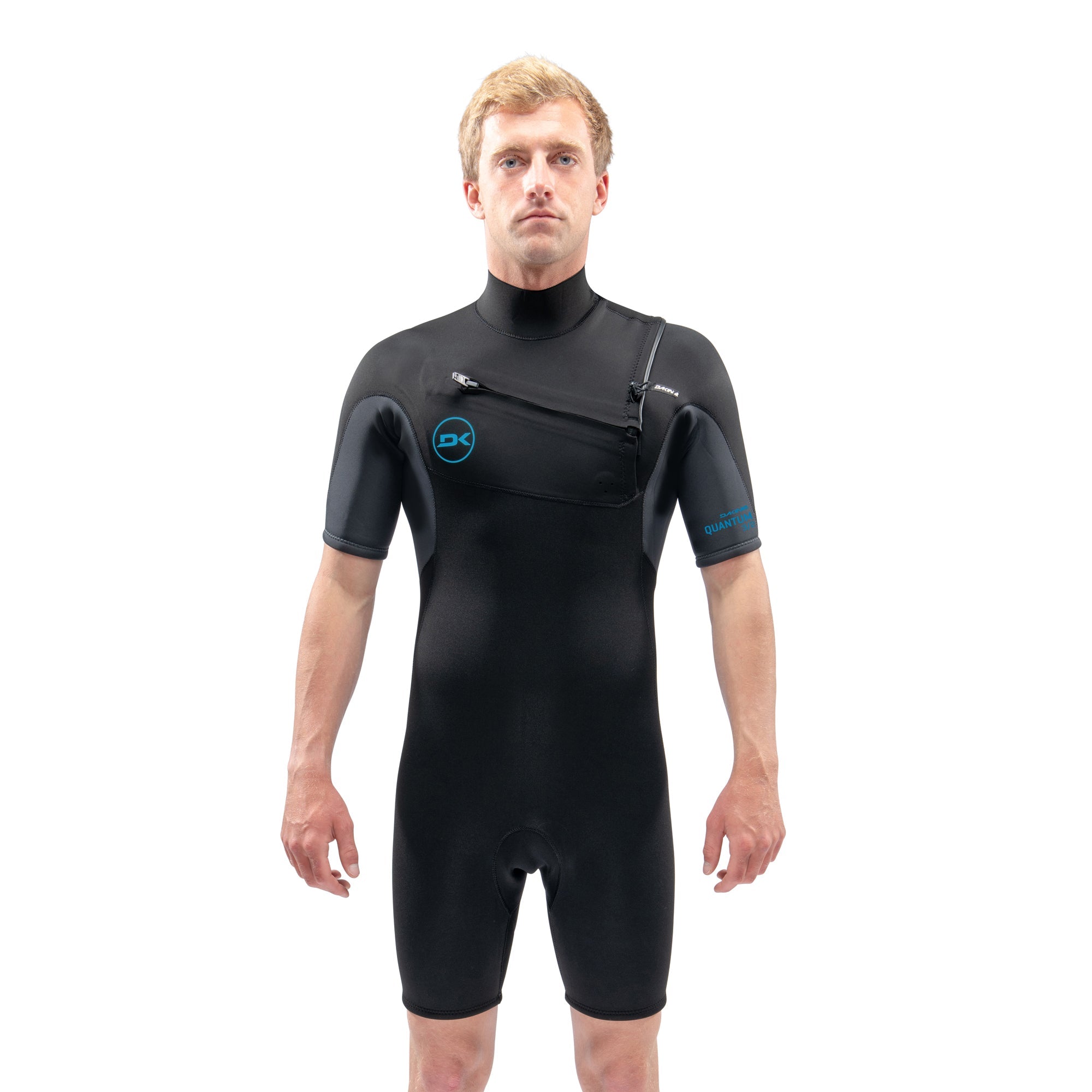 Dakine Mens Quantum Chest Zip Shorty 2/2 F\L (Black / Grey) | Wetsuits | Dakine