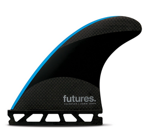 Futures John John Florence Techflex Tri Fin Set Black / Neon Blue - Small-Futures John John Florence Techflex Tri Fin Set Black / Neon Blue - Small-Green Overhead