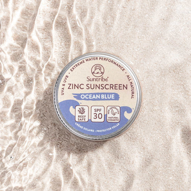 Suntribe Face & Sport Zinc Sunscreen 15g Tin - SPF 30 (Ocean Blue)