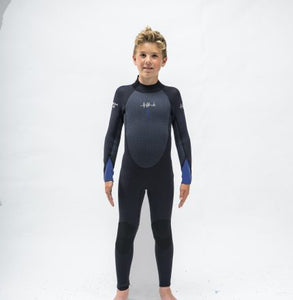 Tiki Junior Tech 4/3mm GBS Back Zip Steamer Wetsuit - Black / Orange