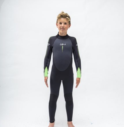 Tiki Junior Tech 4/3mm GBS Back Zip Steamer Wetsuit - Black / Orange | Wetsuits | Tiki