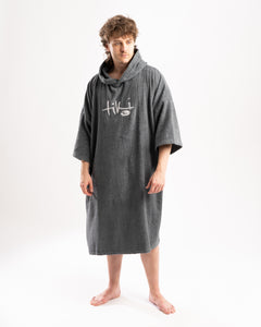 Tiki Adult Hooded Changing Towel Robe - Grey