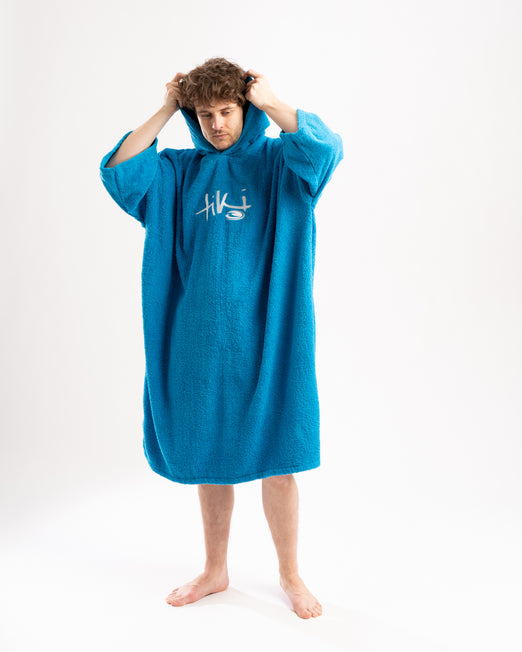 Tiki Adult Hooded Changing Towel Robe - Blue
