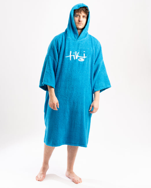 Tiki Adult Hooded Changing Towel Robe - Blue