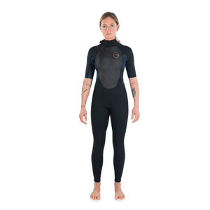 Dakine Womens Quantum B/Zip S/S Full Suit 2/2 F/L (Black / Grey)