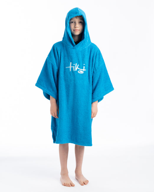 Tiki Junior Hooded Changing Towel Robe - Blue